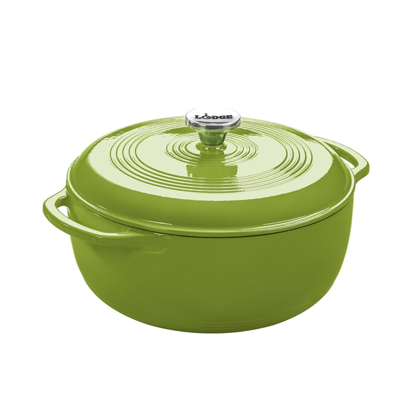 Lodge Essential Enamel Cast Iron Dutch Oven 6 Quarts - Perfect for Bread Baking, Braising, Marinating & Slow Cooking, Features Moisture-Sealing Lid & Dual Handles, Kitchen Essentials, Avocado