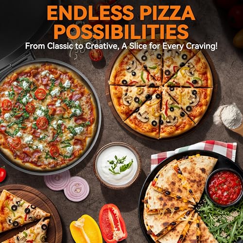 Baker's Friend Graphite 12-Inch Countertop Pizza Maker - Electric Home Kitchen Appliance