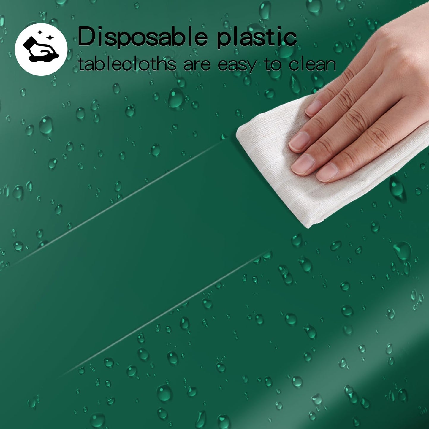 Kongdaoth Dark Green 8 Pack Plastic Tablecloth, Rectangle Tablecloths 54"x 108", Disposable Plastic Table Cover for Party Disposable Tablecloths