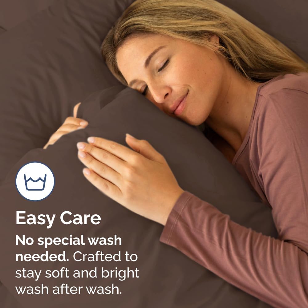 Skiennix Standard Pillow Cases Set of 4 - Ultra Soft Hotel Quality Covers - Machine Washable Brown