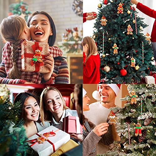 Zhanmai Cute Style Gingerbread Man Christmas Ornaments Set, 36 Pcs Holiday Decor