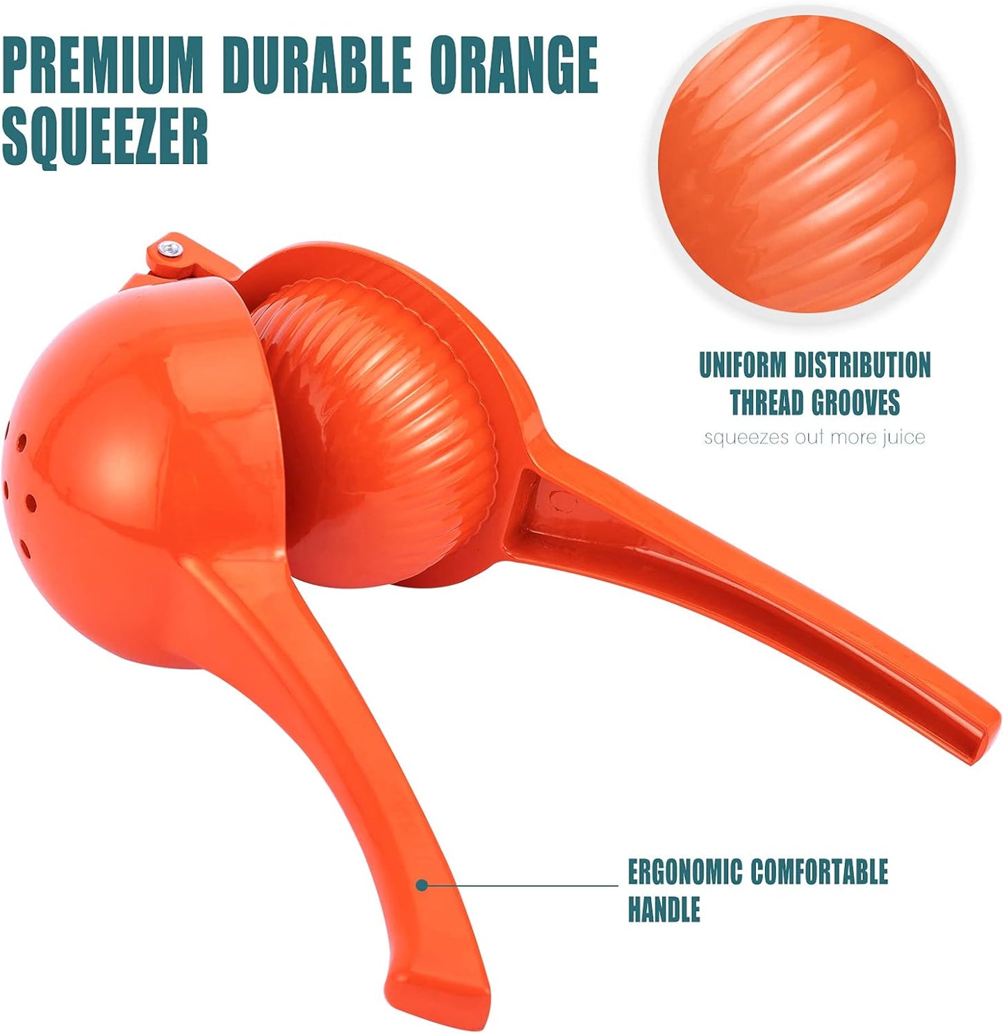 Skiennix Manual Citrus Juicer - Professional Lemon & Lime Squeezer | Durable Metal Kitchen Tool (Orange)