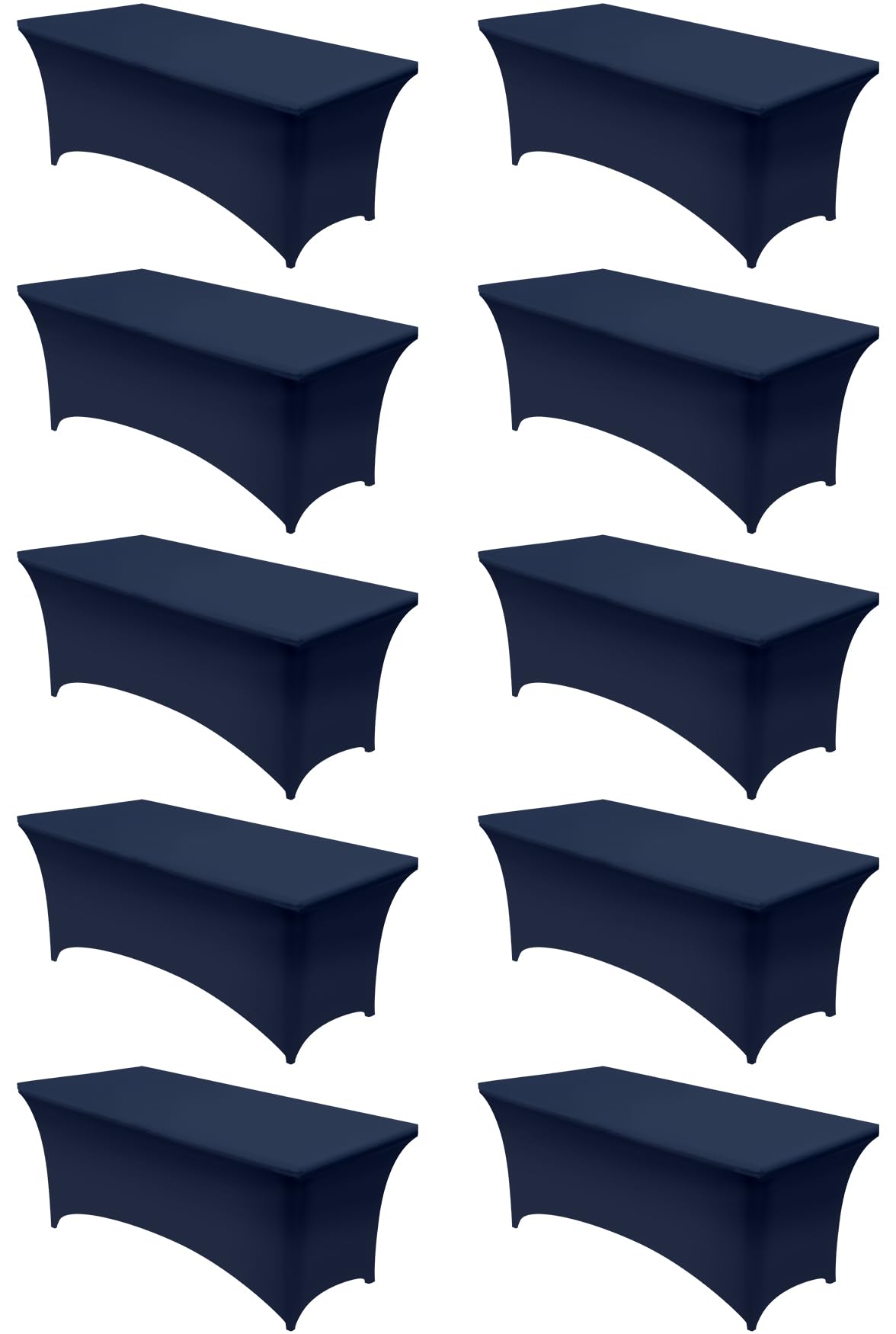 Utopia Kitchen Spandex Tablecloth 10 Pack [6FT, Navy Blue] Tight, Fitted, Washable and Wrinkle Resistant Stretch Table Cloth Rectangle Cover for Trade Show, Weddings & Parties [72Lx30Wx30H Inch]
