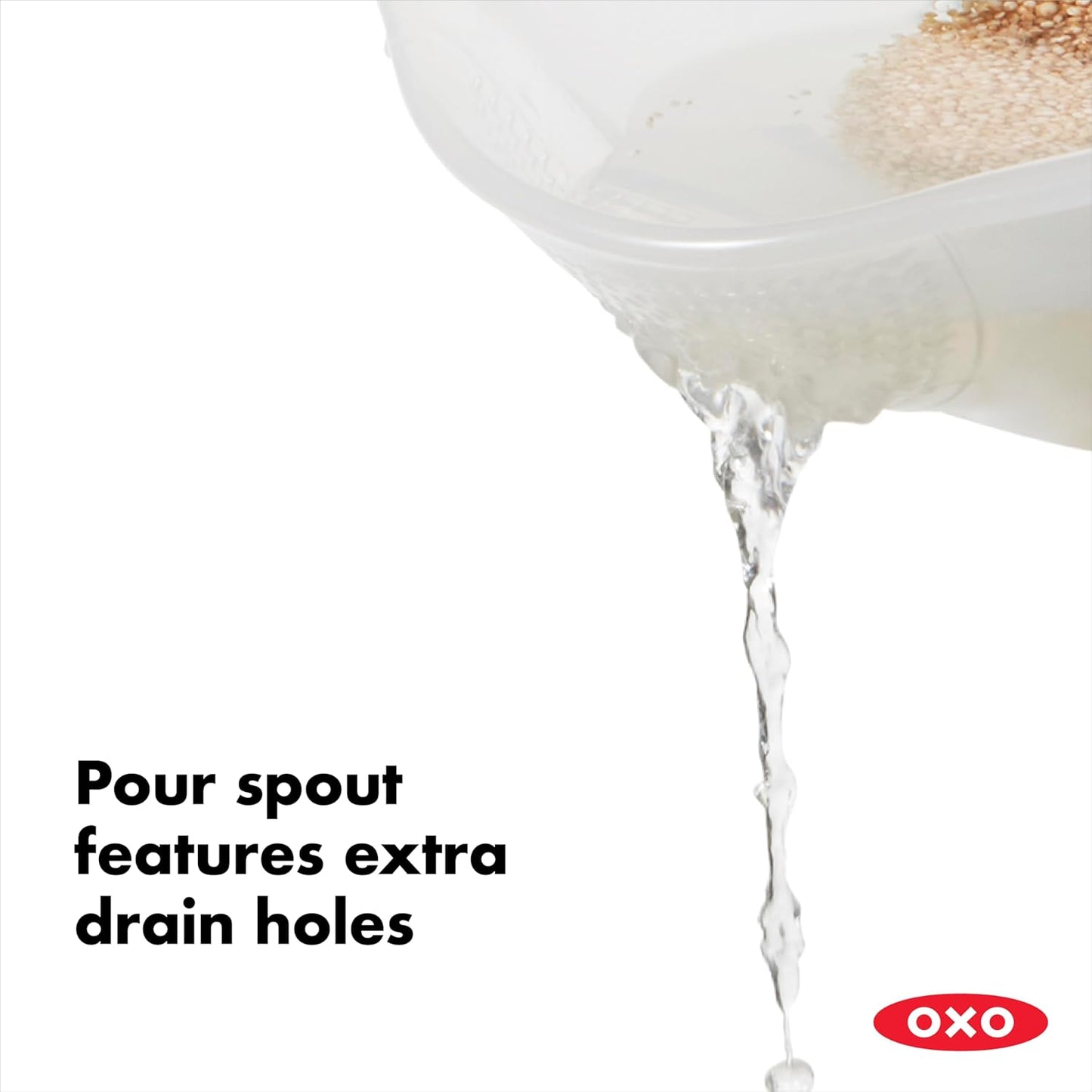 OXO Good Grips Colander - Perfect for Washing Rice & Small Grains | Durable & Easy to Use