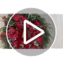 Outdoor Christmas Amaryllis Wreath with Gold Bell - 24 Inch Front Door Decor