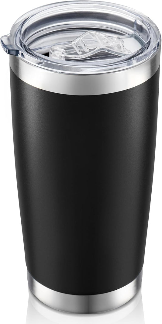 Skiennix 20 Oz Stainless Steel Insulated Tumbler - Double Wall Vacuum Coffee Mug in Black