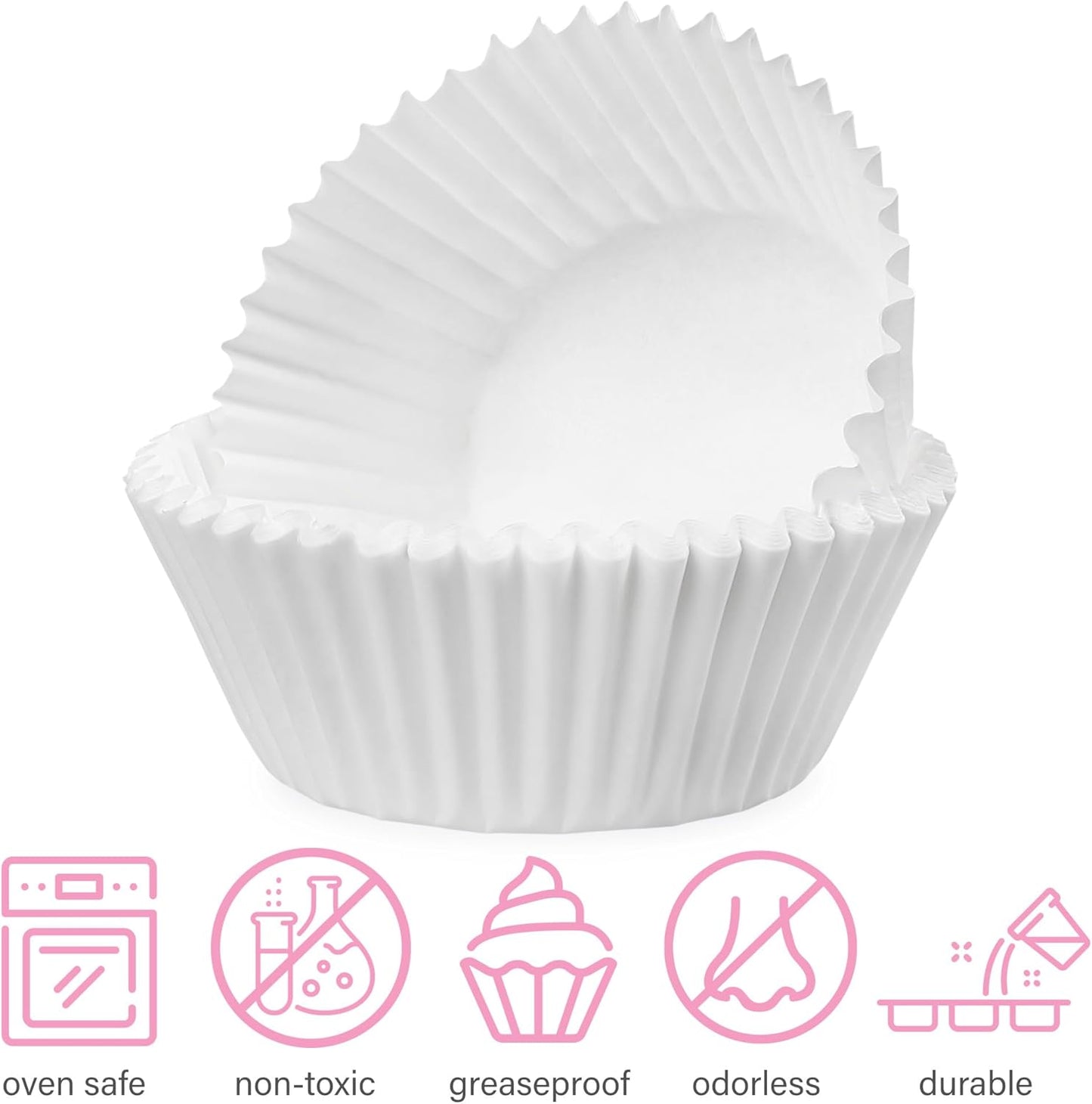LotFancy Cupcake Liners - 500 Count Greaseproof Paper Muffin Wrappers | No Smell, 2-Inch Base