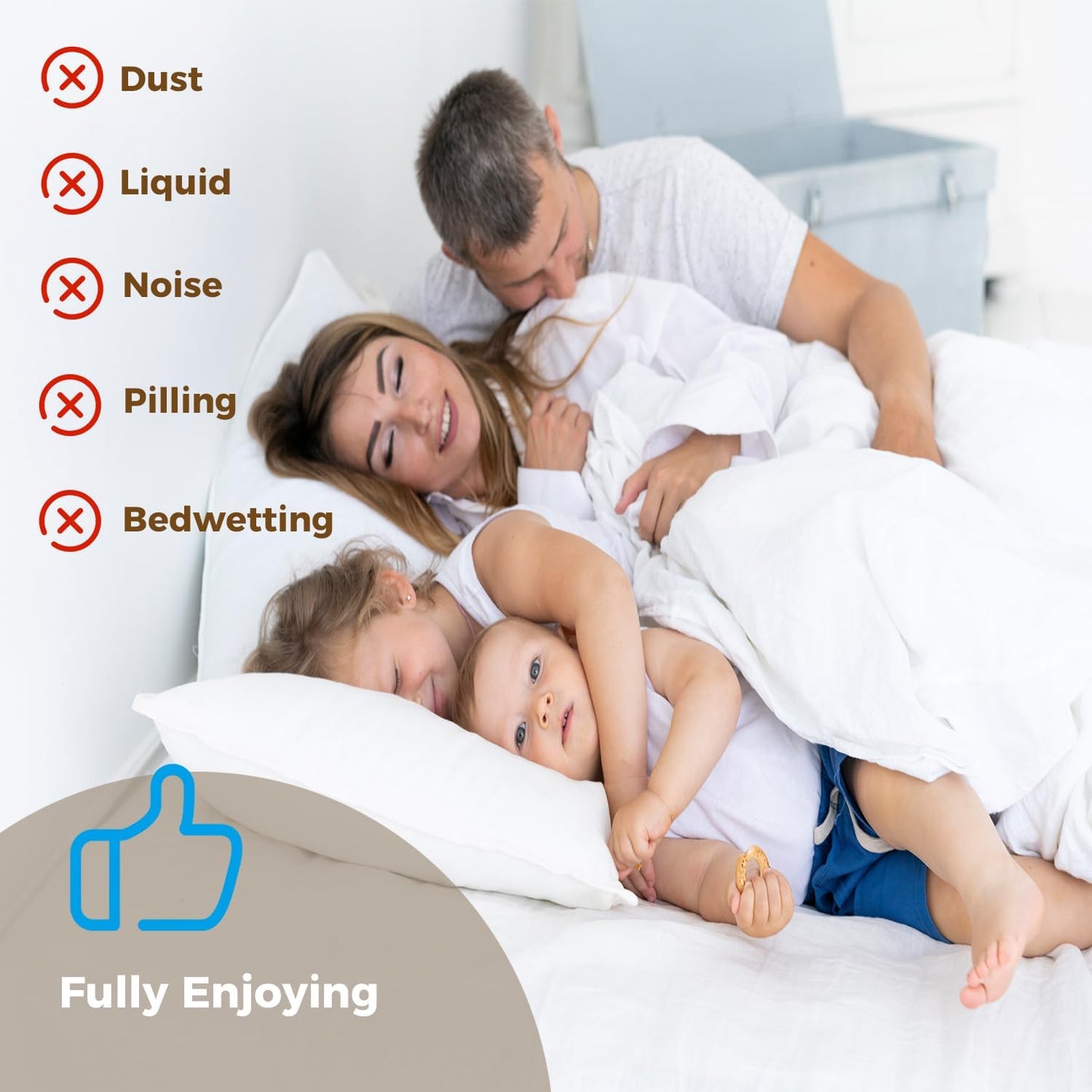 Skiennix Waterproof Mattress Protector - Twin XL, 6-9 Inch, Soft Terry, Hypoallergenic Cover for Dorms