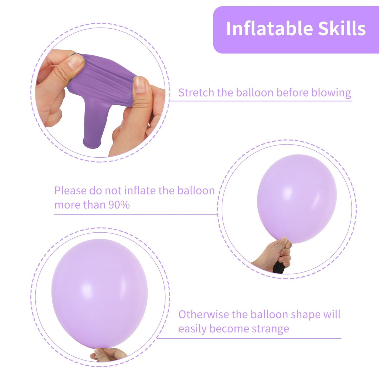RUBFAC 129pcs Pastel Purple Balloon Arch Kit Different Sizes 18 12 10 5 Inches, Light Lavender Lilac Balloons Garland for Mother's Day Birthday Baby Shower Gender Reveal Wedding Party Decoration