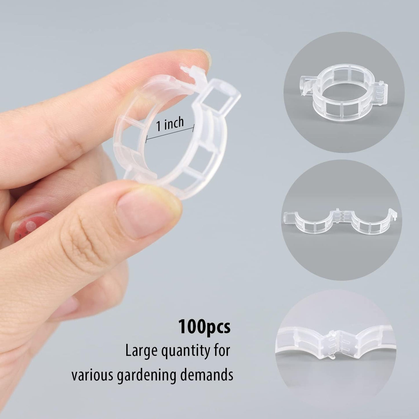 Tomato Clips by [Brand Name] - 100 Pcs Plastic Support Clips for Healthy Upright Growth | Ideal for Tomatoes, Cucumbers, and Grapes