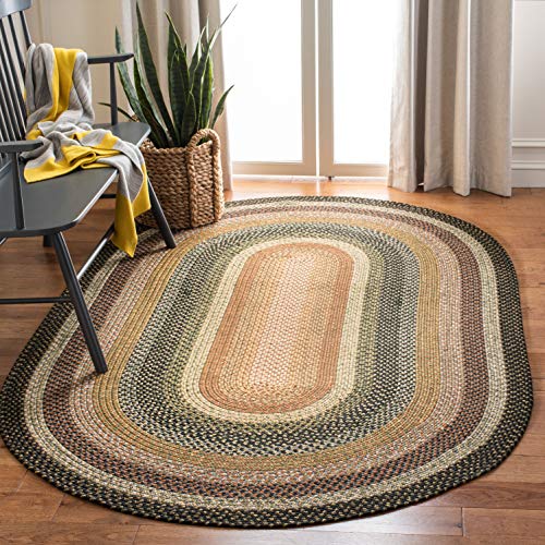 4x6 Oval Braided Area Rug - Multi Color Farmhouse Coastal Style