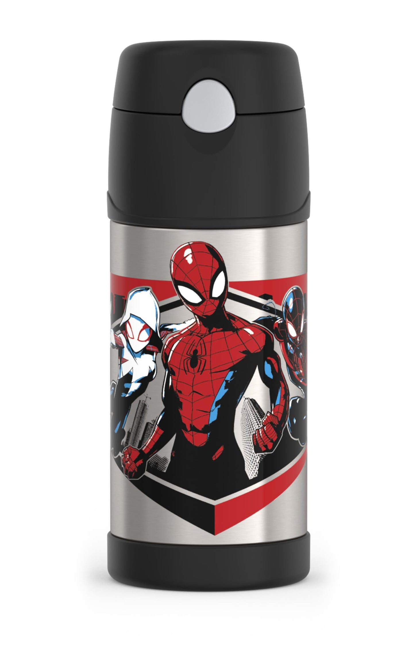 THERMOS FUNTAINER Water Bottle with Straw - 12 Ounce - Kids Stainless Steel Vacuum Insulated Water Bottle with Lid, Spiderman