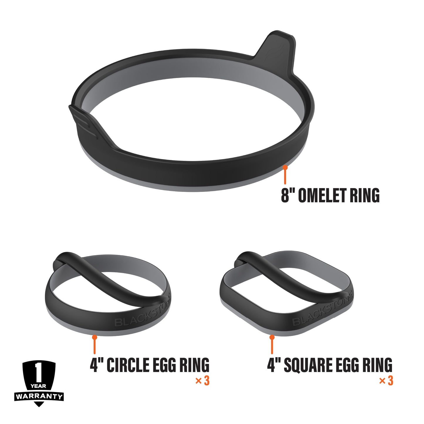 Blackstone Egg & Omelet Ring Kit, 7 Piece Set