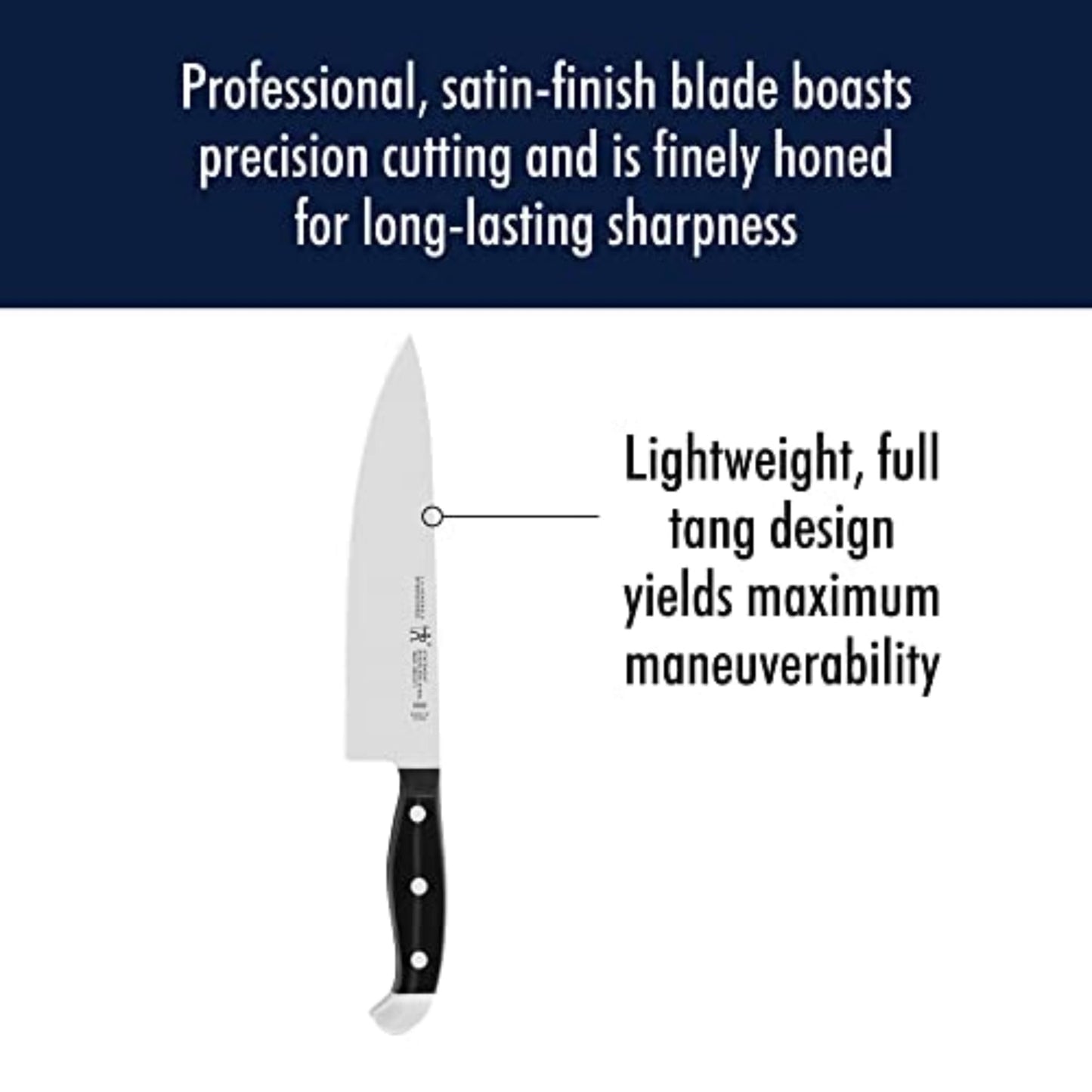 HENCKELS Statement Razor-Sharp 8-inch Chef Knife, German Engineered Informed by 100+ Years of Mastery, Black/Stainless Steel