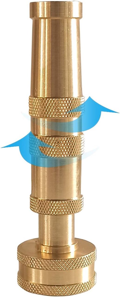 Hourleey Heavy-Duty Brass Hose Nozzle - Adjustable Twist Design with 10 Rubber Washers | 4-Inch, 2-Pack