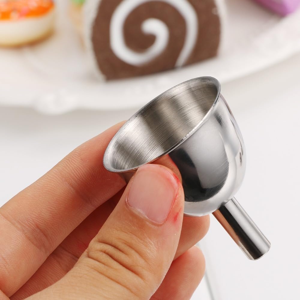 Skiennix Stainless Steel Oil & Vinegar Funnel - Perfect for Wine & Spice Filling | Compact Design