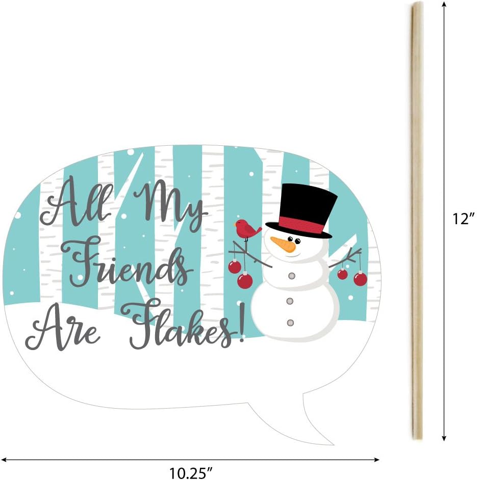 Let It Snow Snowman Photo Booth Props Kit - 20 Holiday Party Accessories