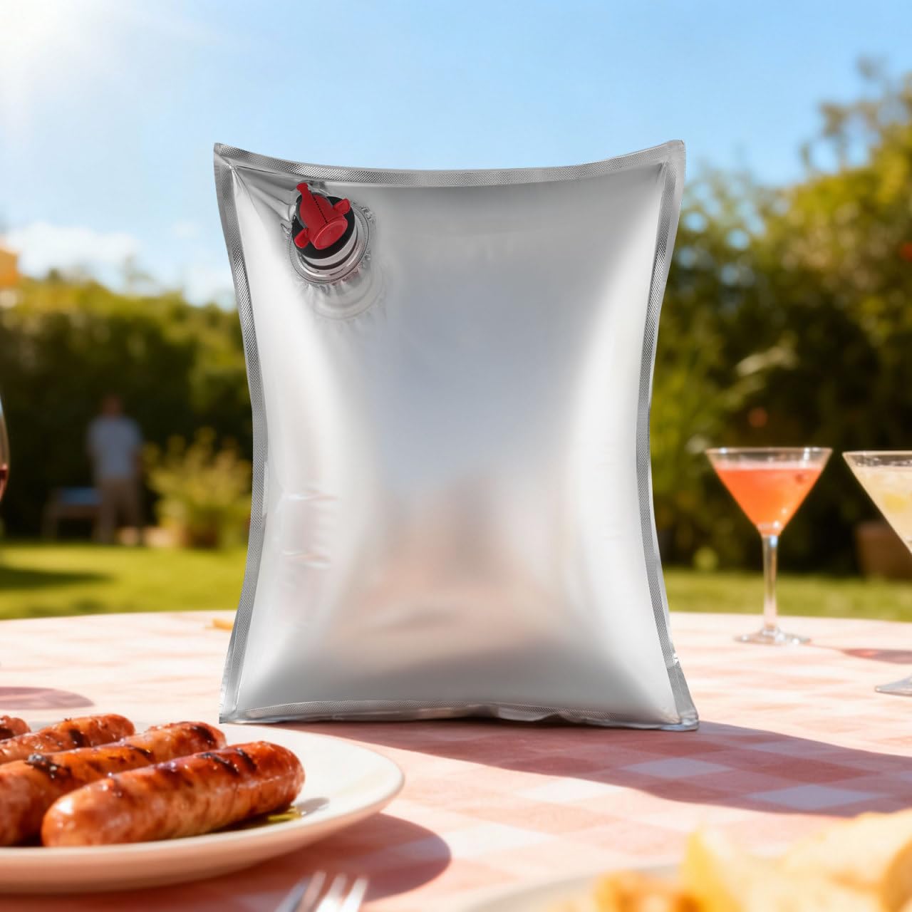 Mobestech 10 Pack Refillable Wine Pouches with Spout 5L Portable Beverage Storage Bags for Outdoor Parties Picnics and Entertaining