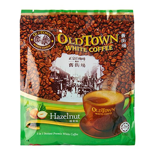 Old Town White Coffee Instant 3-in-1 Hazelnut Flavor, 4-Pack Sachets
