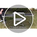 CampLand Folding Camping Kitchen Table with Windscreen & Storage Cabinet - Black2cabinet