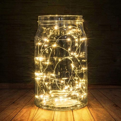 BXROIU Fairy Lights - 2 x 20 LEDs Battery Operated Silver Wire String Lights | Warm White for Bedroom & Christmas Decor (6.6 ft)