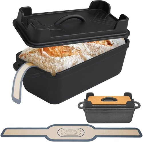 Cast Iron Combo Cooker - 2.5QT Pre-Seasoned Dutch Oven & Grill Pan with Lid | Versatile 2-in-1 Skillet for Baking and Searing