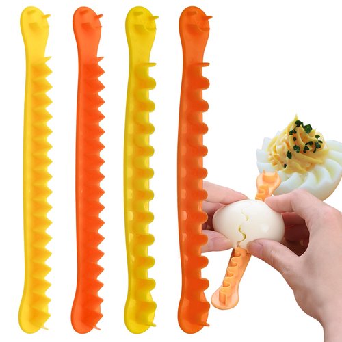 4 PACK Fancy Cut Eggs Cutters, Fancy Cooked Eggs Cutter Multi-functional Household Egg Cut Flower Shaper, Exquisite Kitchen Accessories, Easy to Clean (2 Shapes)
