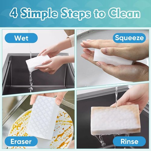 GLIMGLINT Magic Cleaning Sponges - 12PK Powerful Foam Pads for Multi-Surface Household Use