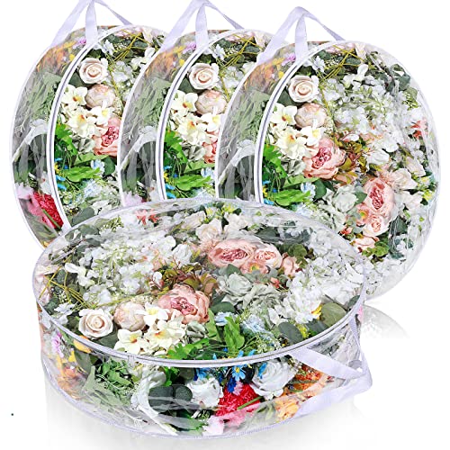 Remagr 4 Pcs 30in Clear Wreath Storage Bag - Transparent, Waterproof
