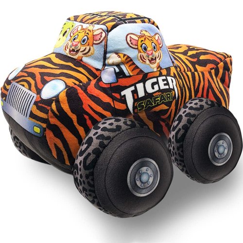 ArtCreativity Safari Plush Monster Truck, 8 Inch Big Monster Truck Stuffed Toy, Cool Animal-Themed Design, Soft Car Toys For Toddlers Car Stuffed Animal, Cars Plush For Boys and Girls, Great Gift Idea