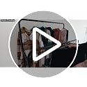 Clothing Rack Double Rod Garment Rack with Wheels - Black, Simple Trending