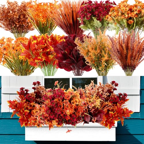 Thiccywoov Fall Mix Artificial Flowers - 40 Bundles Outdoor Decor