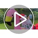 8.2 FT Hawaiian Santa on Flamingo Pool Float Christmas Inflatables