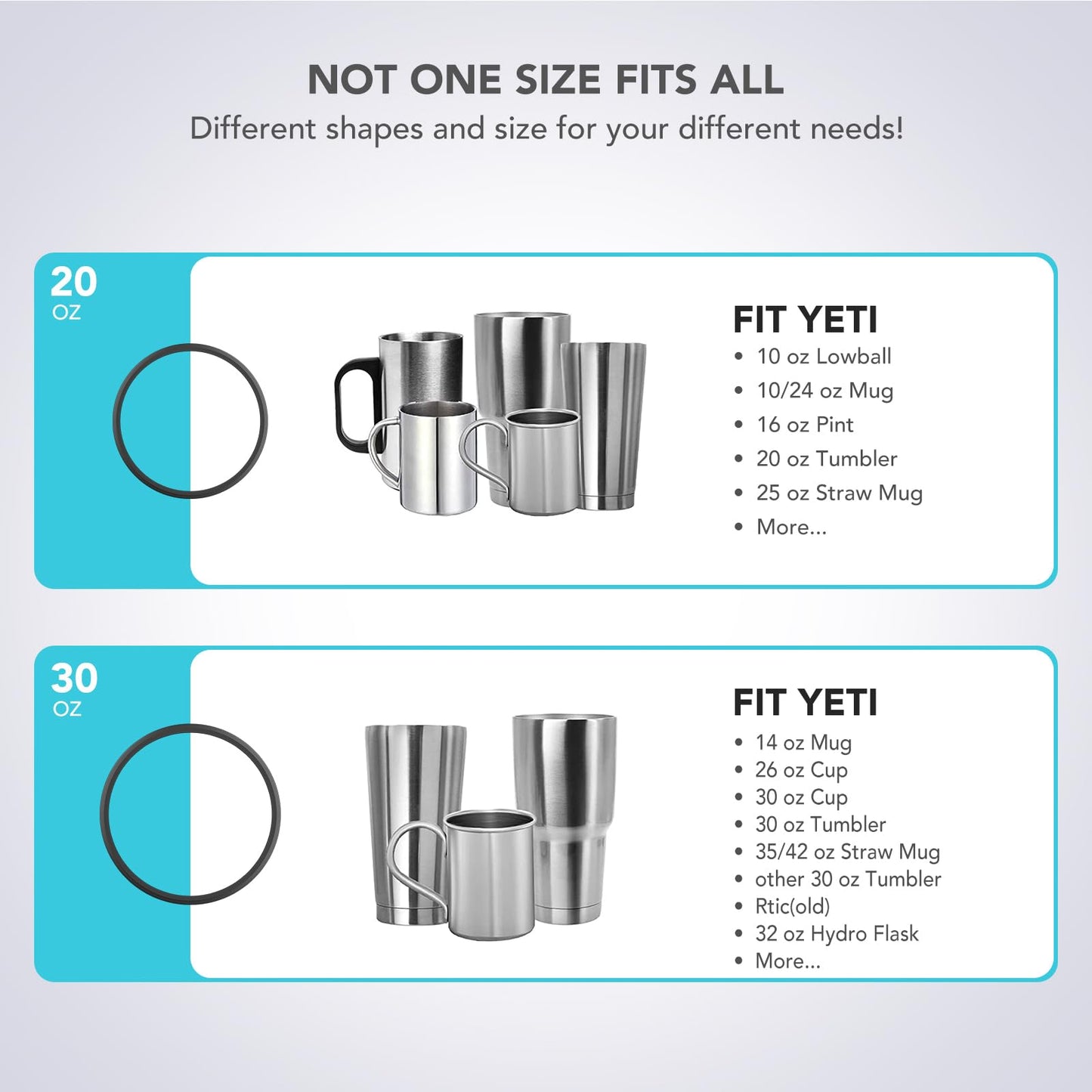 Rubber Seal Replacement Gasket for Yeti Lid, Leak-proof O Ring Replacement Compatible with YETI 30/32 oz Tumbler, 14 oz Mug and 35/42 oz Straw Mug, 4 Packs
