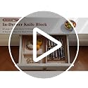 In-Drawer Knife Block Organizer without Knives, Acacia Wood, Fits Most Drawers
