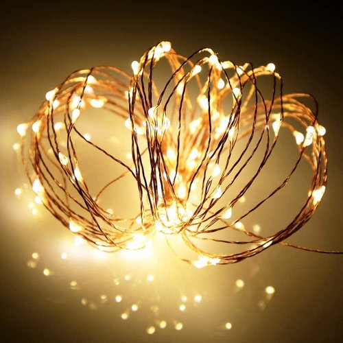 Ariceleo LED Fairy Lights - Battery Operated Mini Copper Wire String Lights | 5m/16ft Warm White for Bedroom, Weddings & Parties