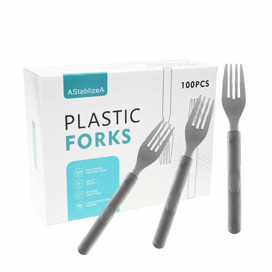 Gold Individually Wrapped Heavy Weight Disposable Plastic Forks - Perfect for Outdoor Parties & Family Gatherings