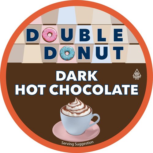 Double Donut Coffee Dark Hot Chocolate Pods - Single Serve Cocoa for Keurig | 24 Count
