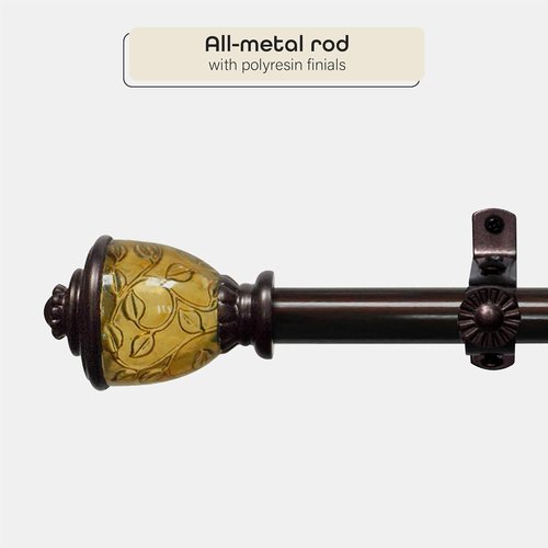 Achim Home Decor Camino Lincroft Decorative Curtain Rods - Lightweight, Adjustable 48-86 Inches, 0.75" Diameter