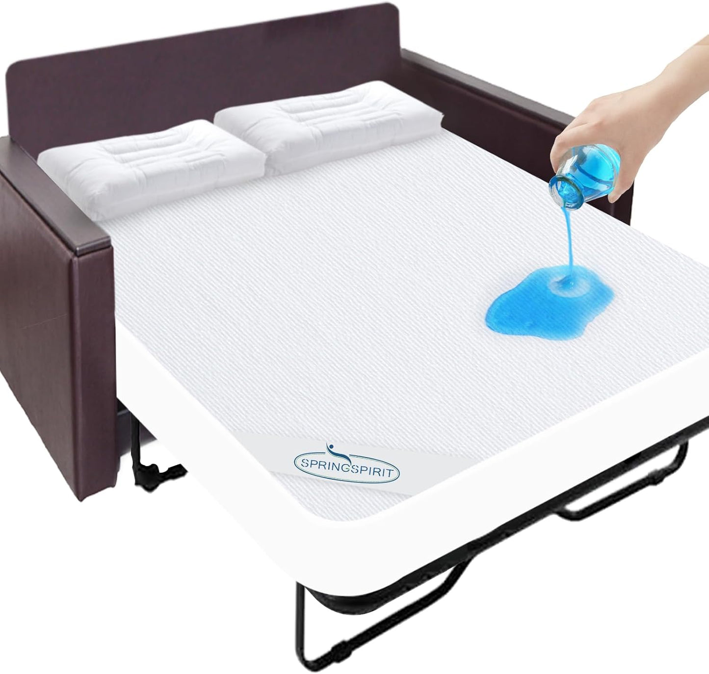 Queen Sofa Bed Mattress Protector Pad - 100% Waterproof & Breathable Fitted Cover, 60” x 72” | Machine Washable