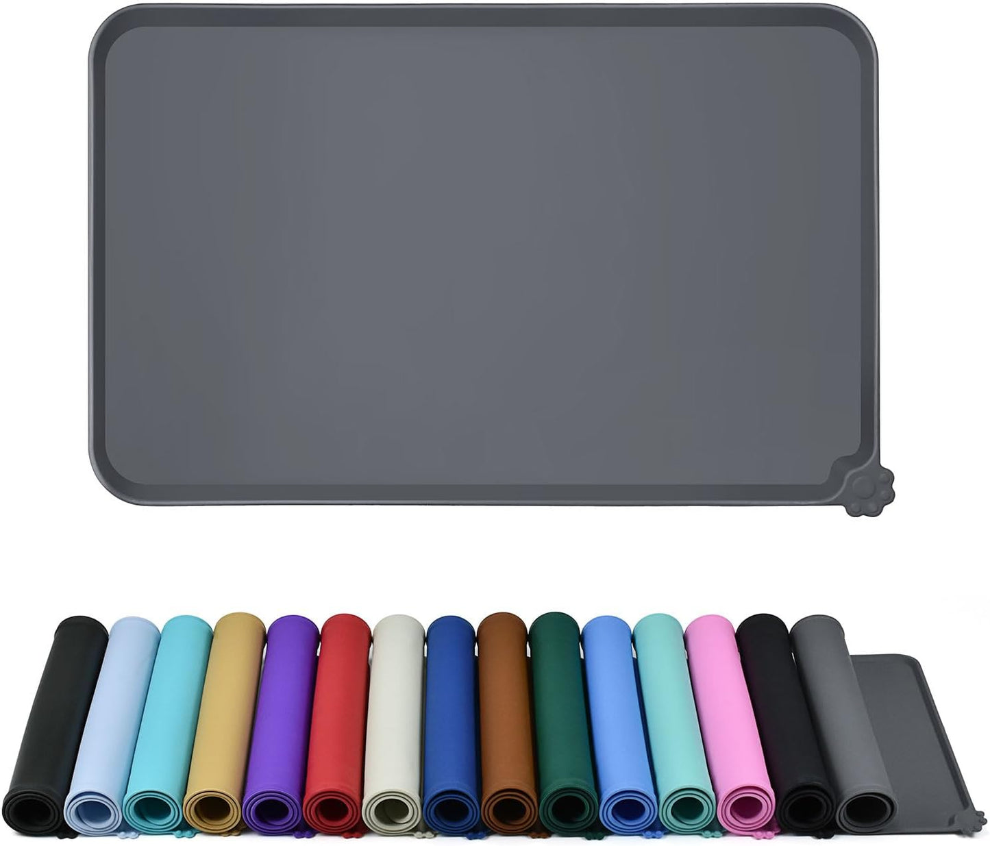 Reopet Waterproof Pet Feeding Mat - Non-Slip Silicone Design with High Raised Edges | Protects Floors from Spills