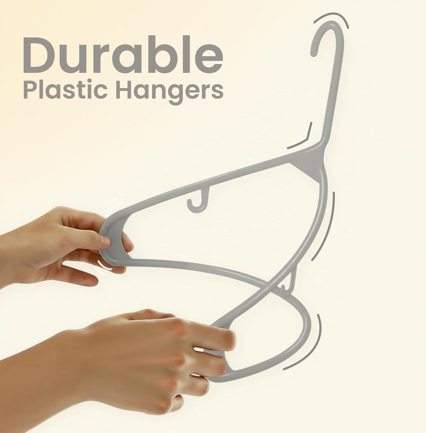 Utopia Home Plastic Hangers - Durable Space-Saving Clothes Hangers with Hooks | 30 Pack in Grey