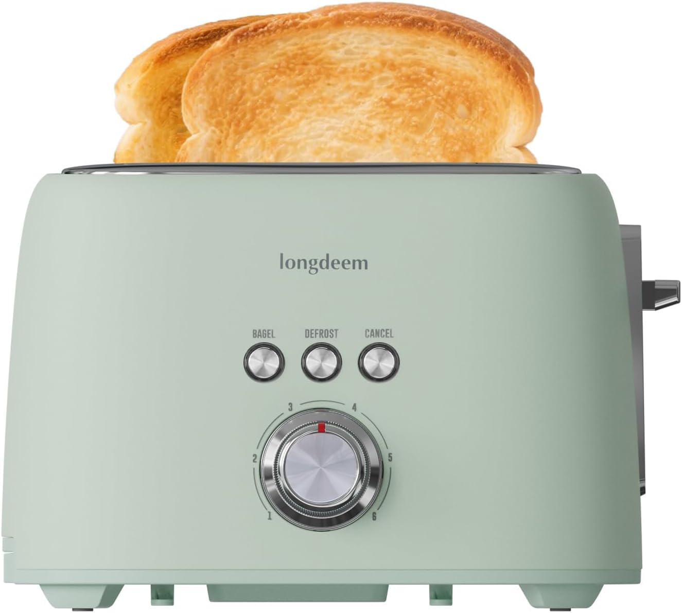Skiennix 2-Slice Toaster - Stainless Steel with 1.5" Extra Wide Slots & 6 Browning Settings | Green