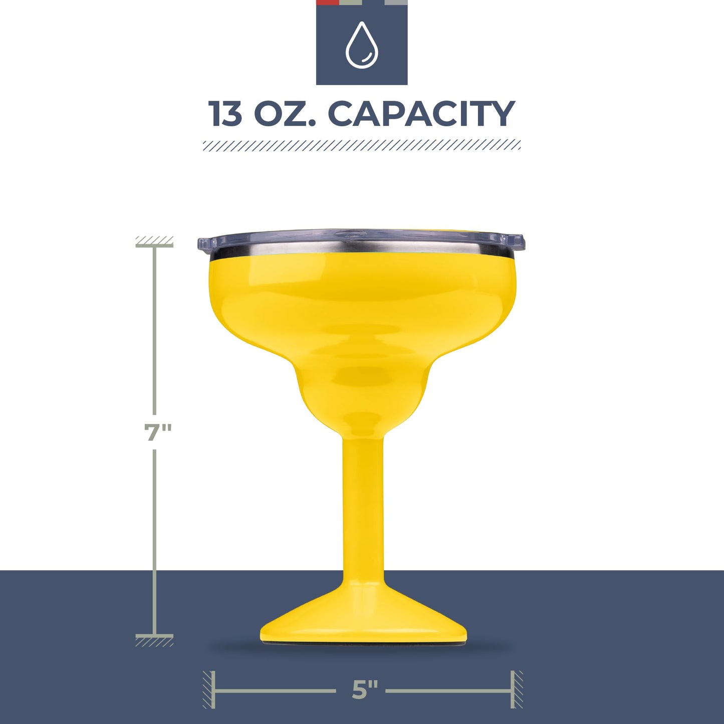ORCA Rita | Temperature Insulated, Stainless Steel Margarita Glass, Lidded Tumbler for Cocktails, Wine & Cold Drinks — Pearl Gloss