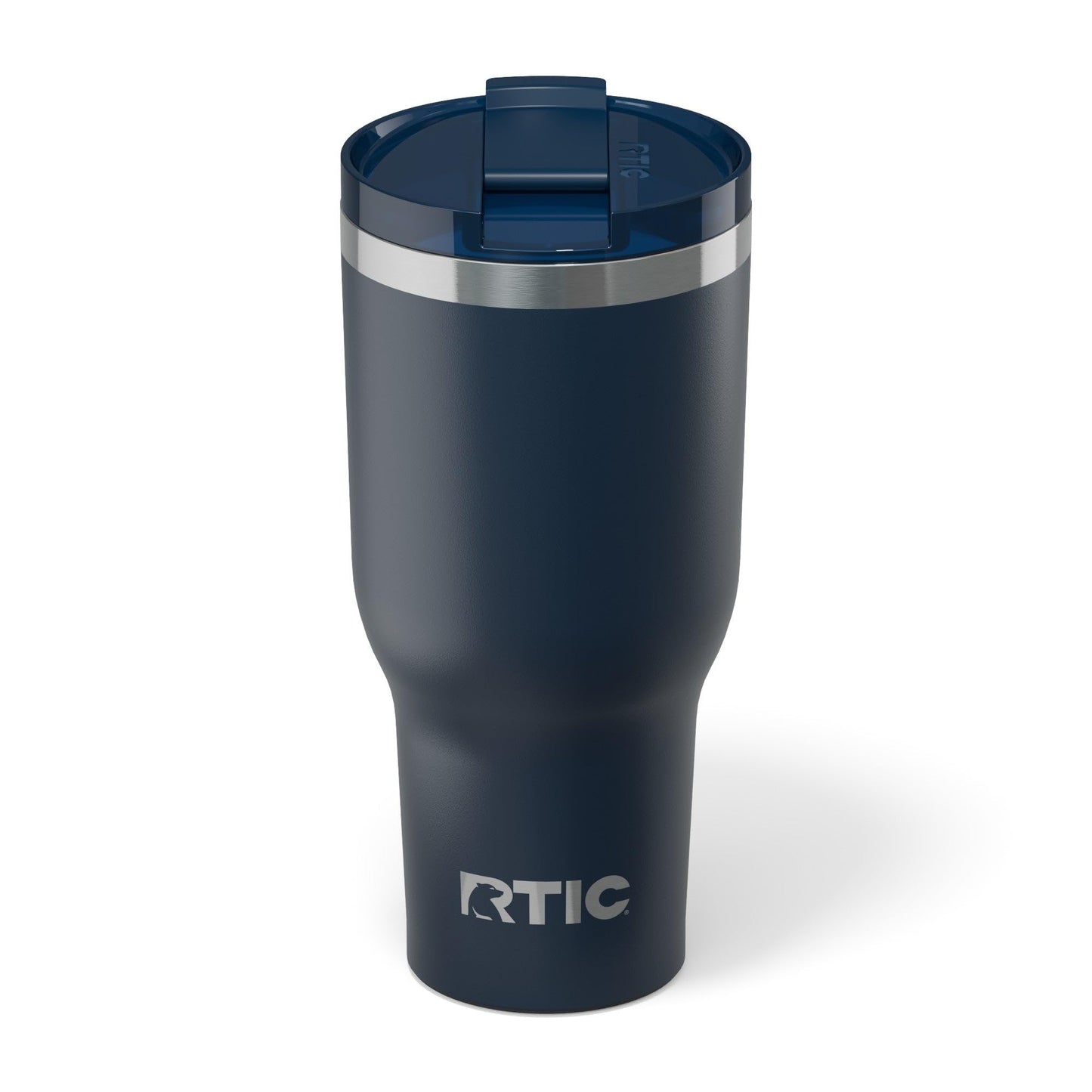 RTIC 40oz Essential Tumbler with Lid, Ceramic Lined, Insulated, Stainless Steel, Metal, Double Wall Vacuum-Insulation, Travel Cup for Iced Coffee, Tea, Hot and Cold Drink, Navy