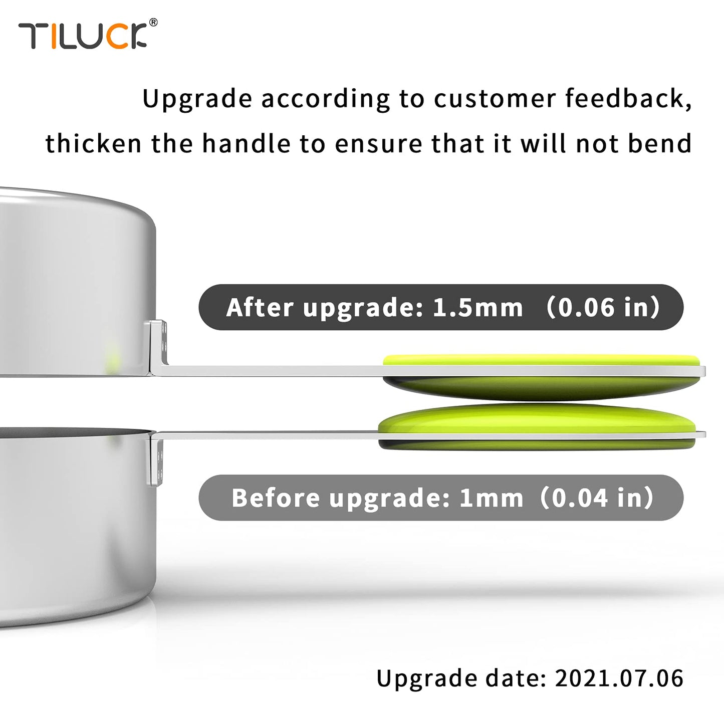 TILUCK magnetic measuring spoons set and measuring cups, stainless steel measuring cups, 6 double-sided stainless steel measuring spoons & 1 leveler (13)