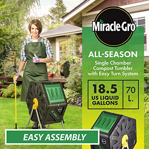 Miracle-Gro 18.5 Gallon Compost Tumbler - Easy Turn Outdoor Compost Bin