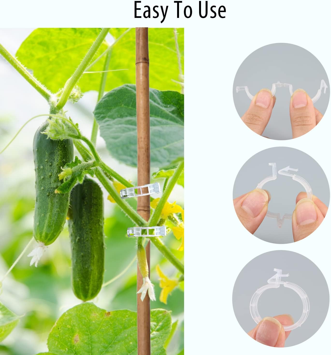 Tomato Clips by [Brand Name] - 100 Pcs Plastic Support Clips for Healthy Upright Growth | Ideal for Tomatoes, Cucumbers, and Grapes