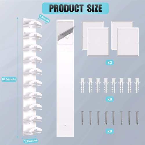 Hat Organizer - Regine Baseball Cap Rack with Strong Adhesive | Holds Up to 40 Hats, Multi-Mount Options (White)