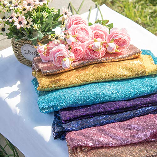 HMQIANG 70in Silver Sequin Tablecloth Round Glitter Overlay for Wedding & Party